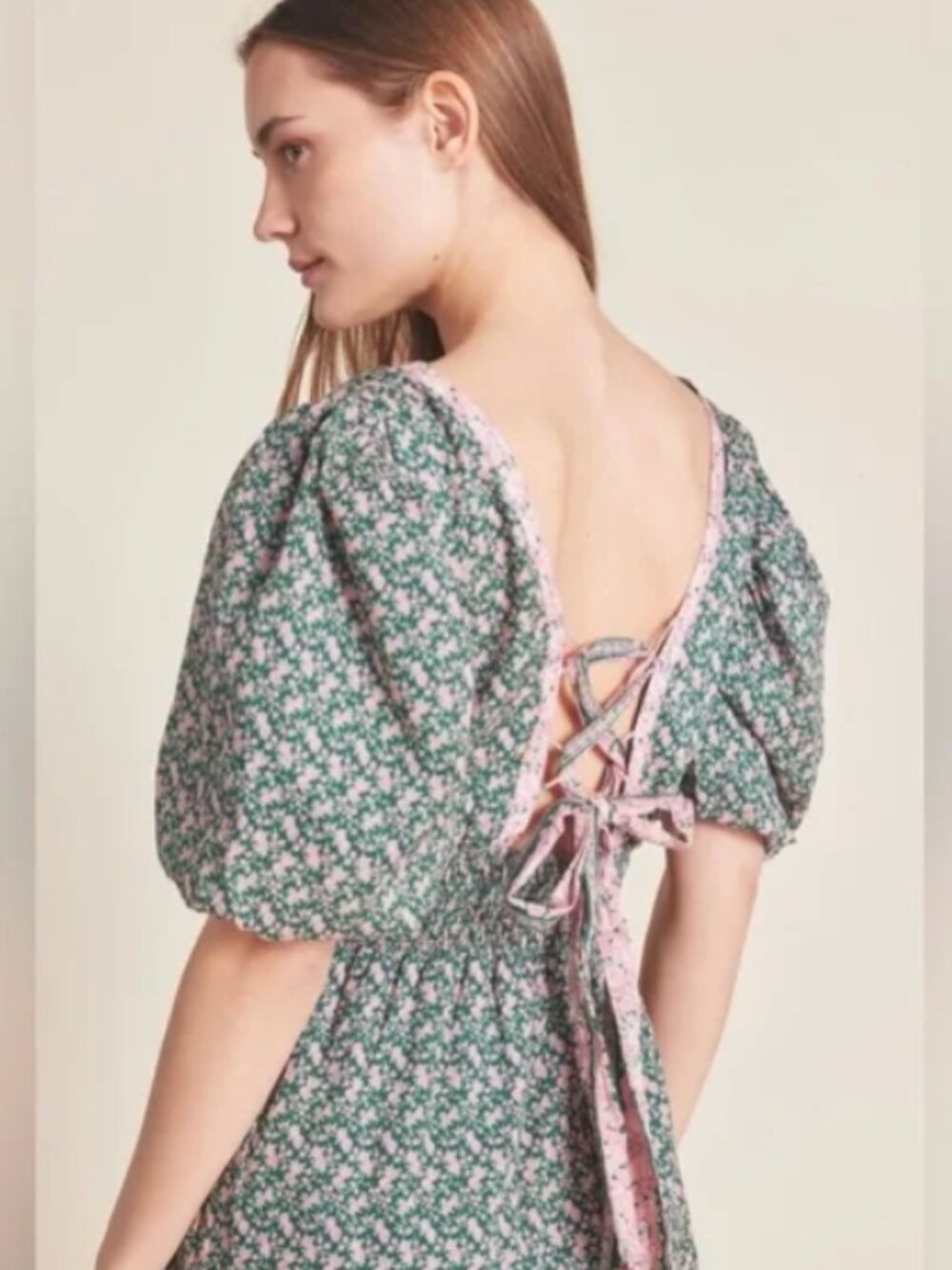 Trovata Birds of Paradis Smocked Floral Midi Dress - Tie Back - Picture 2 of 6
